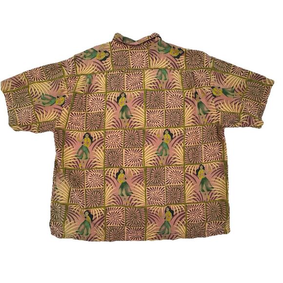Tommy Bahama 100% Silk Hawaiian Shirt Hula Girl Print Size XXL Aloha Camp - Picture 4 of 8